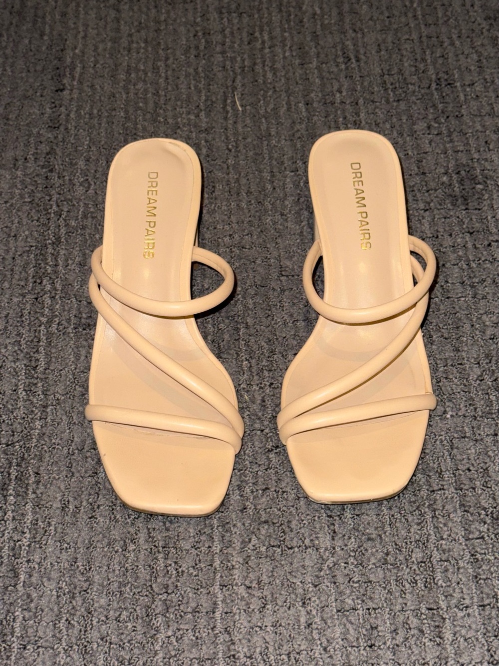 Nude Chunky Heels 7